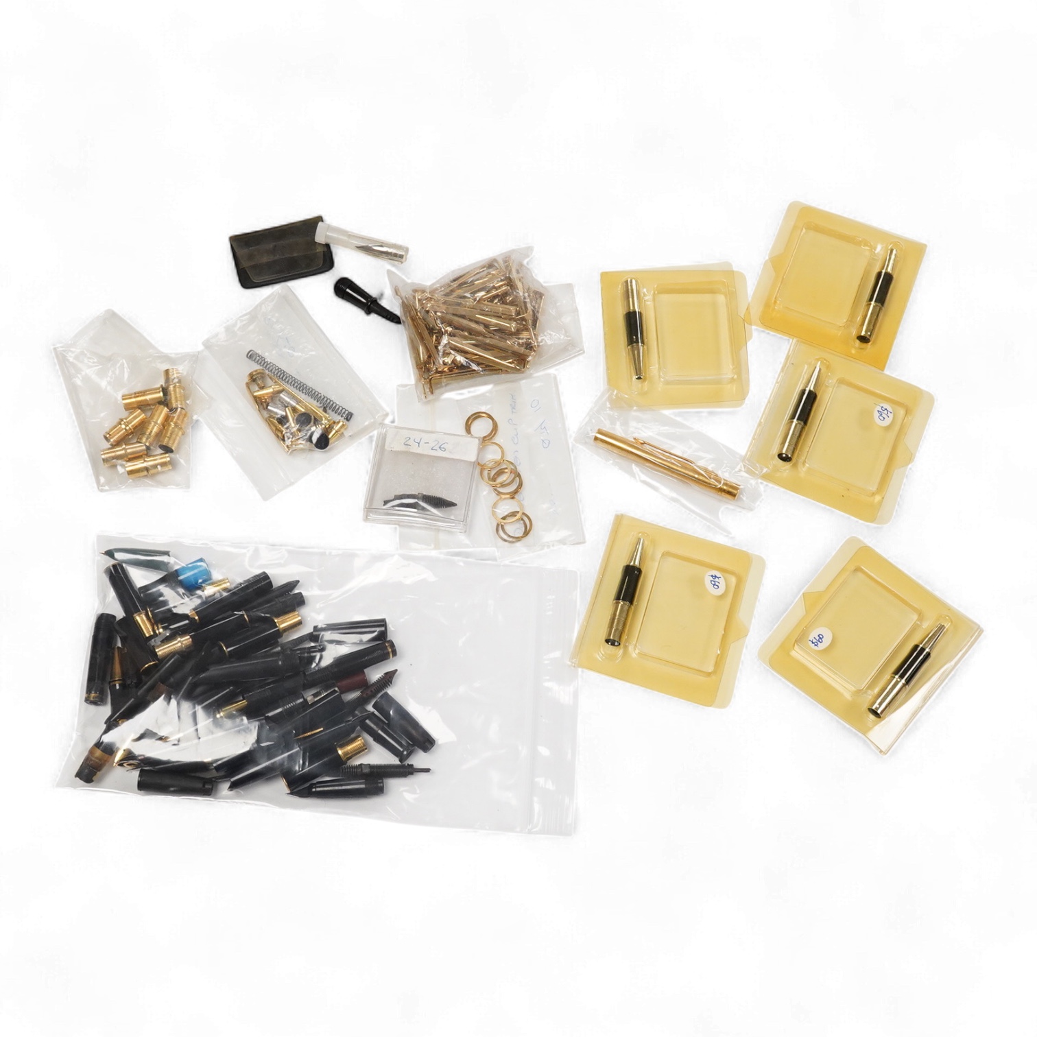 A collection of Parker Pens spares to include, clips, section and other items